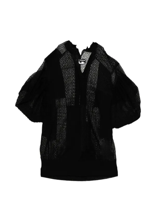 Junya Watanabe Lace-knitted Blouse in Black