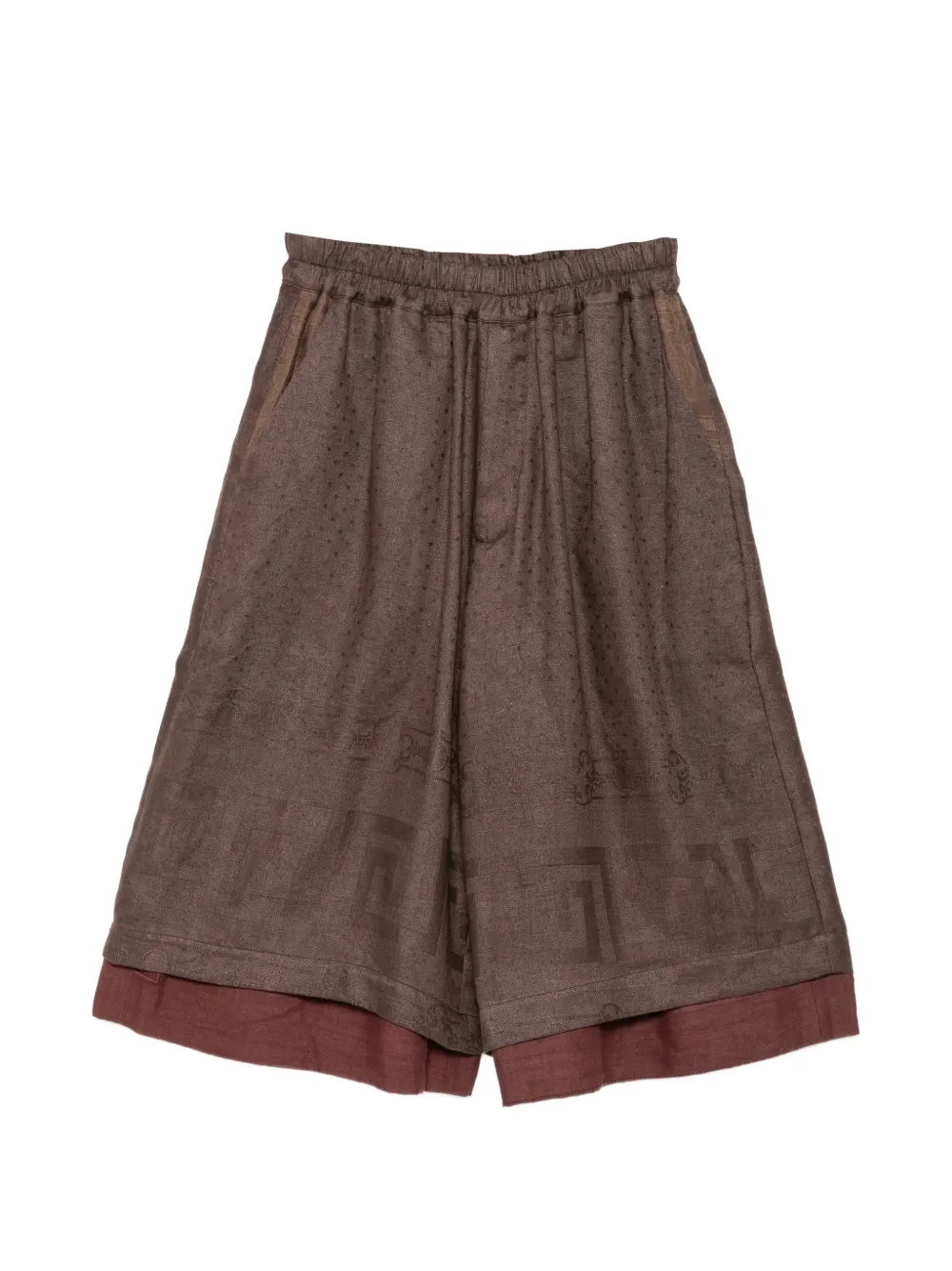 By Walid embroidered layered shorts - Marrone