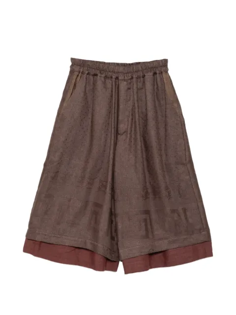 By Walid embroidered layered shorts