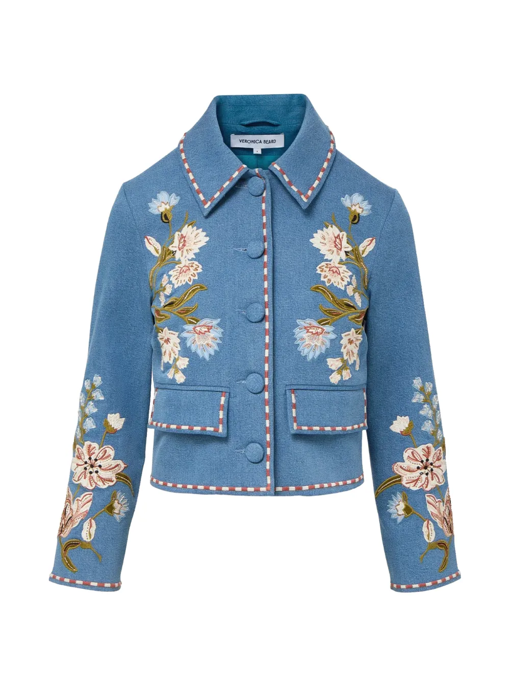 Veronica Beard Vikaria floral-embroidered jacket - Blau