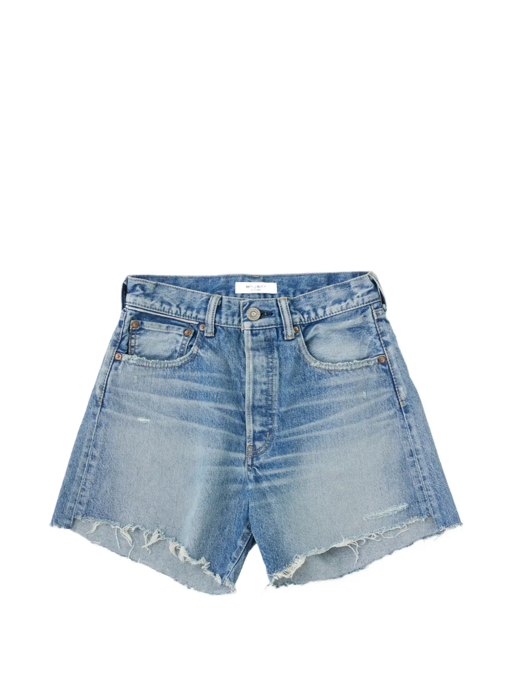Moussy Vintage Graterford distressed denim shorts - Blau