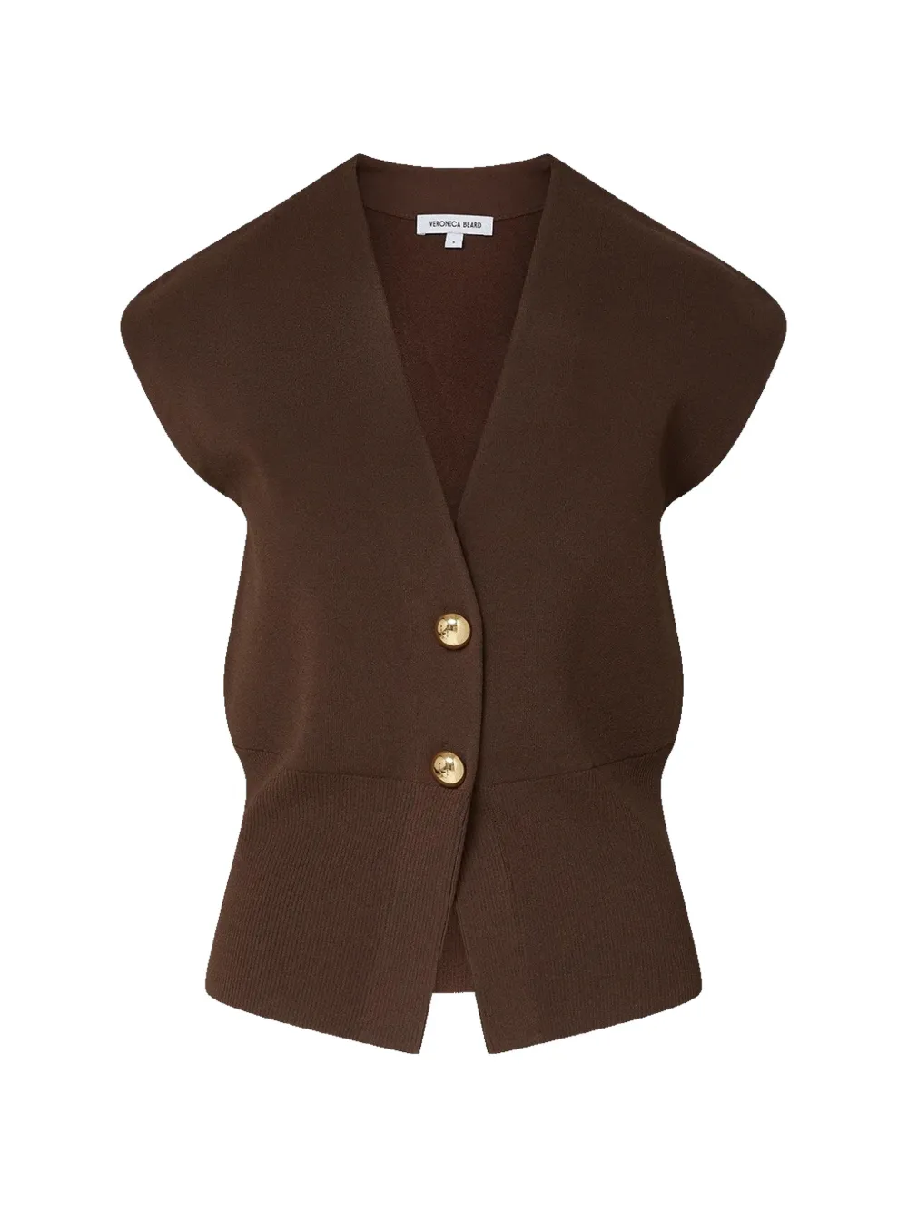 Veronica Beard Isador button-up vest - Braun