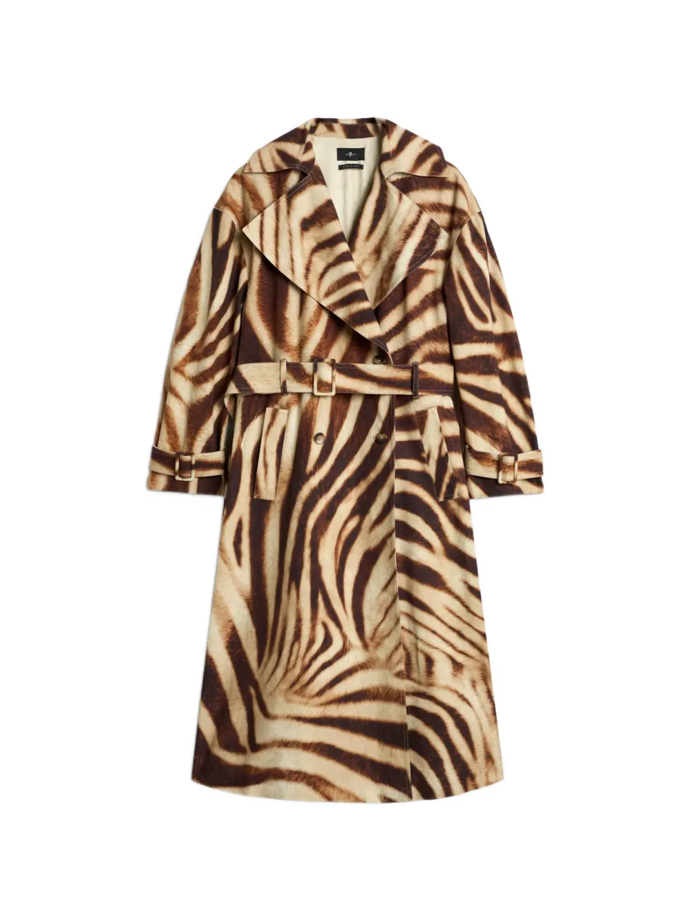 7 For All Mankind zebra-pattern trenchcoat - Toni neutri