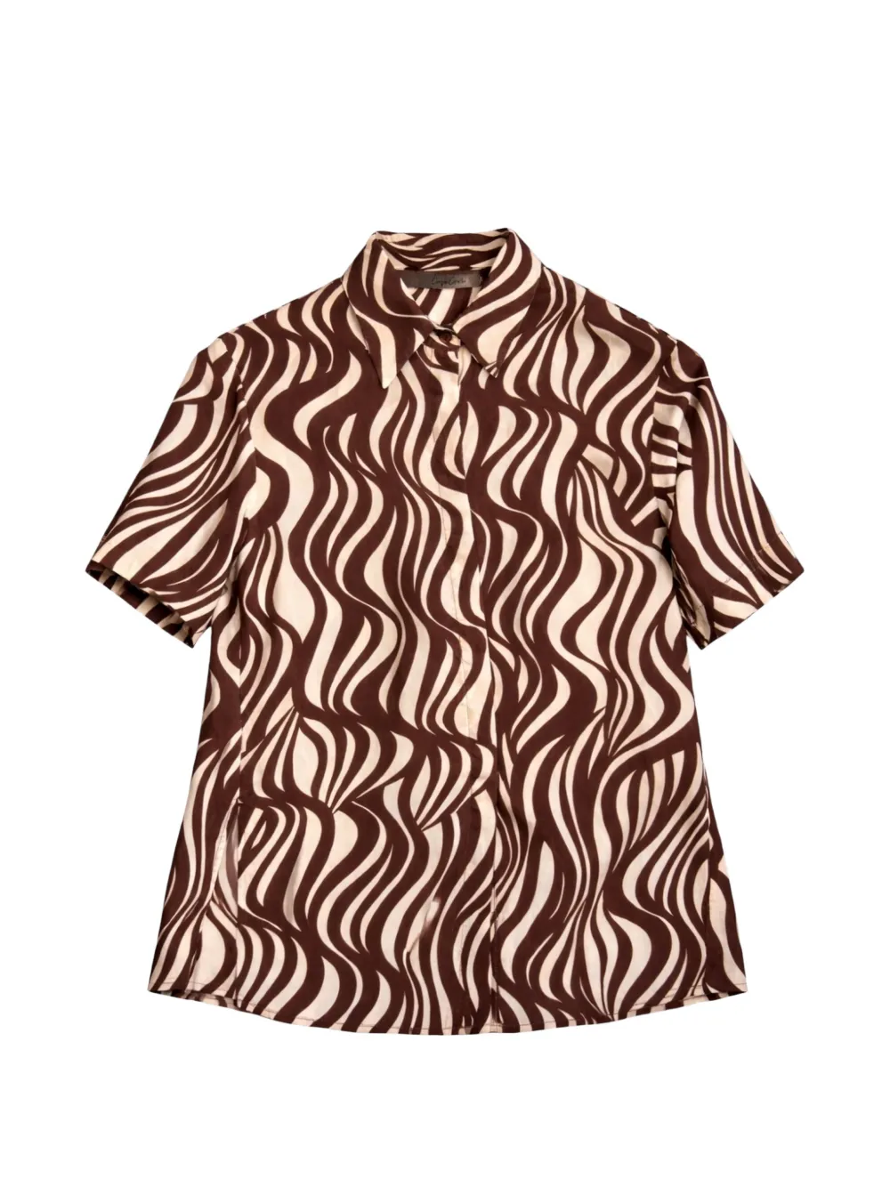 Enza Costa Resort wave-print shirt - Marrone