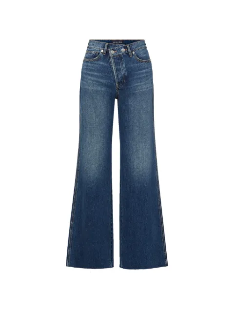 Veronica Beard Taylor crossover-waistband wide-leg jeans