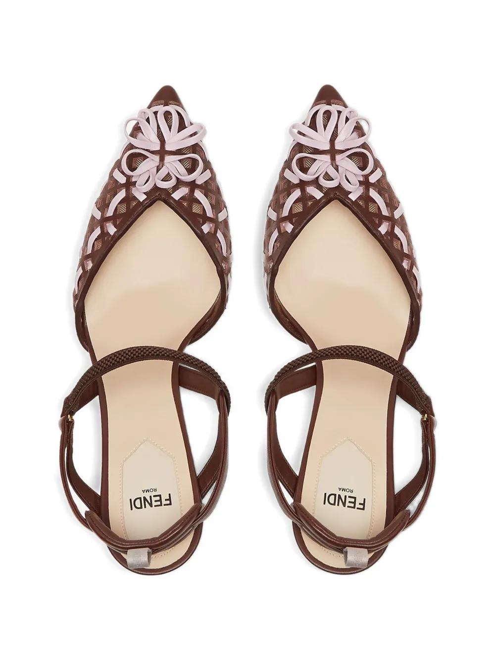 FENDI Colibrì Lite point-toe floral pumps Bruin