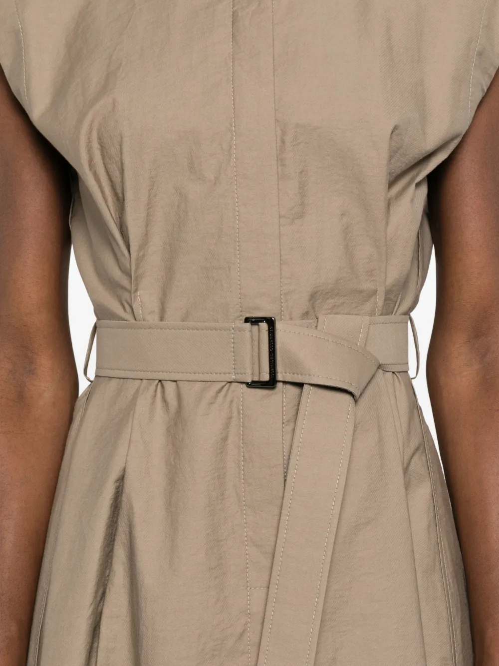 Brunello Cucinelli Midi-jurk met ceintuur Beige