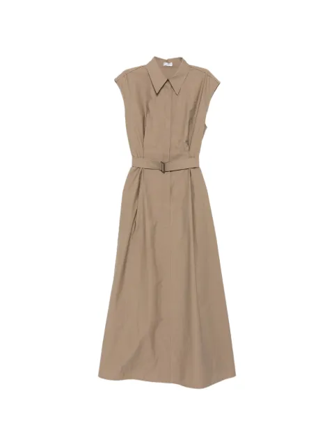 Brunello Cucinelli robe mi-longue sans manches à taille ceinturée
