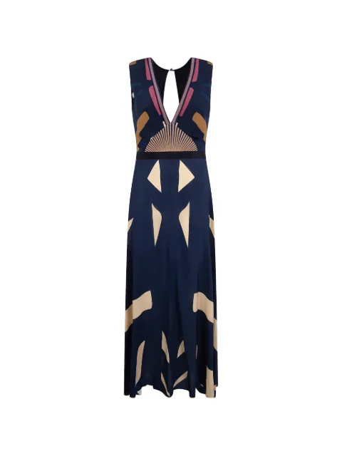 Volantis Ginko geometric-print silk dress