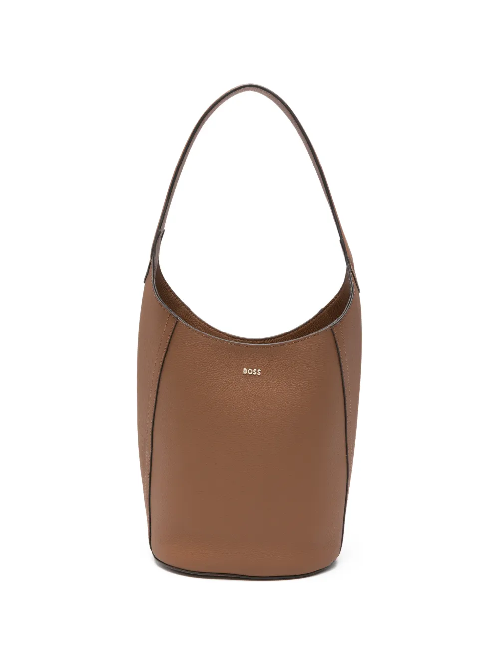 BOSS Lenah leather bucket bag - Marrone