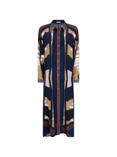 Volantis Riad abstract-print silk shirt dress