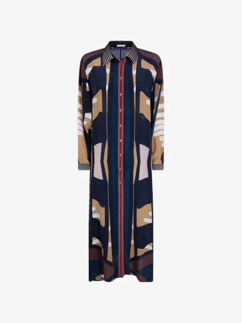 Volantis vestido camisero Riad con estampado abstracto
