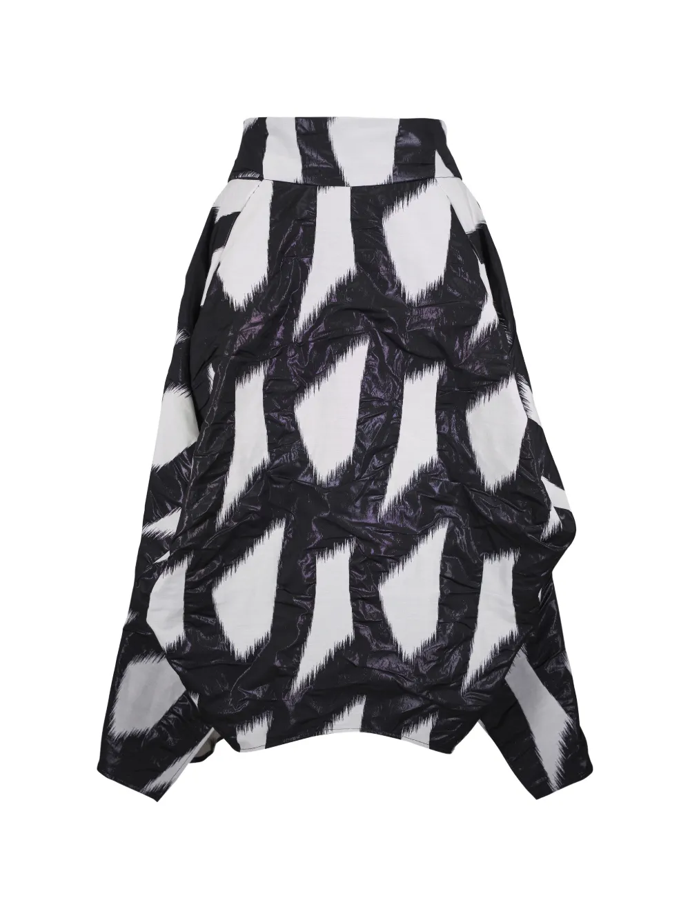 Zero + Maria Cornejo Nio flared geometric-pattern skirt - Nero
