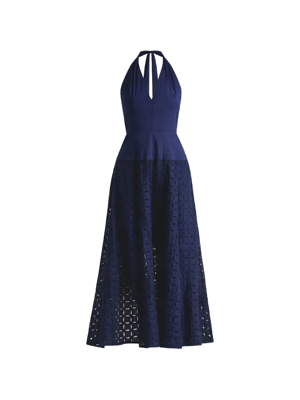 Derek Lam 10 Crosby Maris Euelet halter-neck dress - Blu