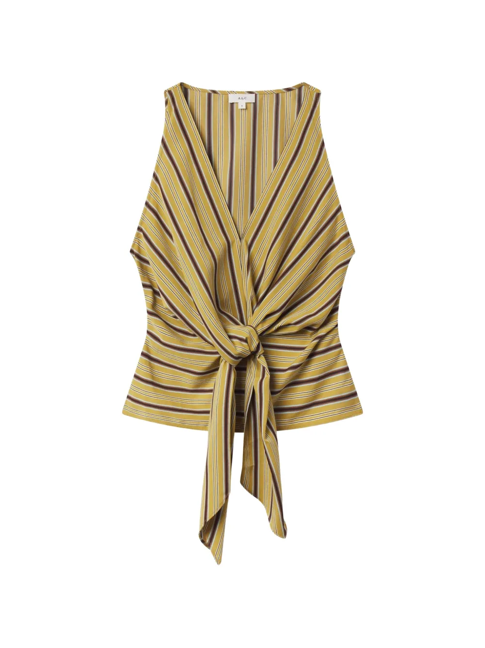 A.L.C. Elle striped front-knot top - Giallo