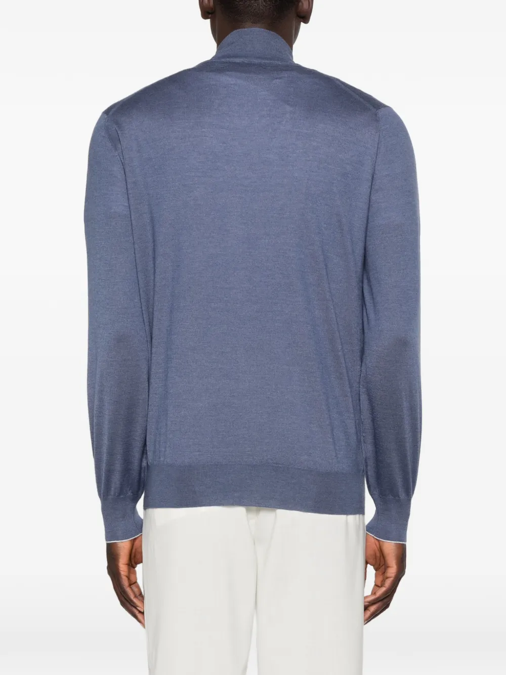 Brunello Cucinelli Vest met lange mouwen en ritssluiting Blauw