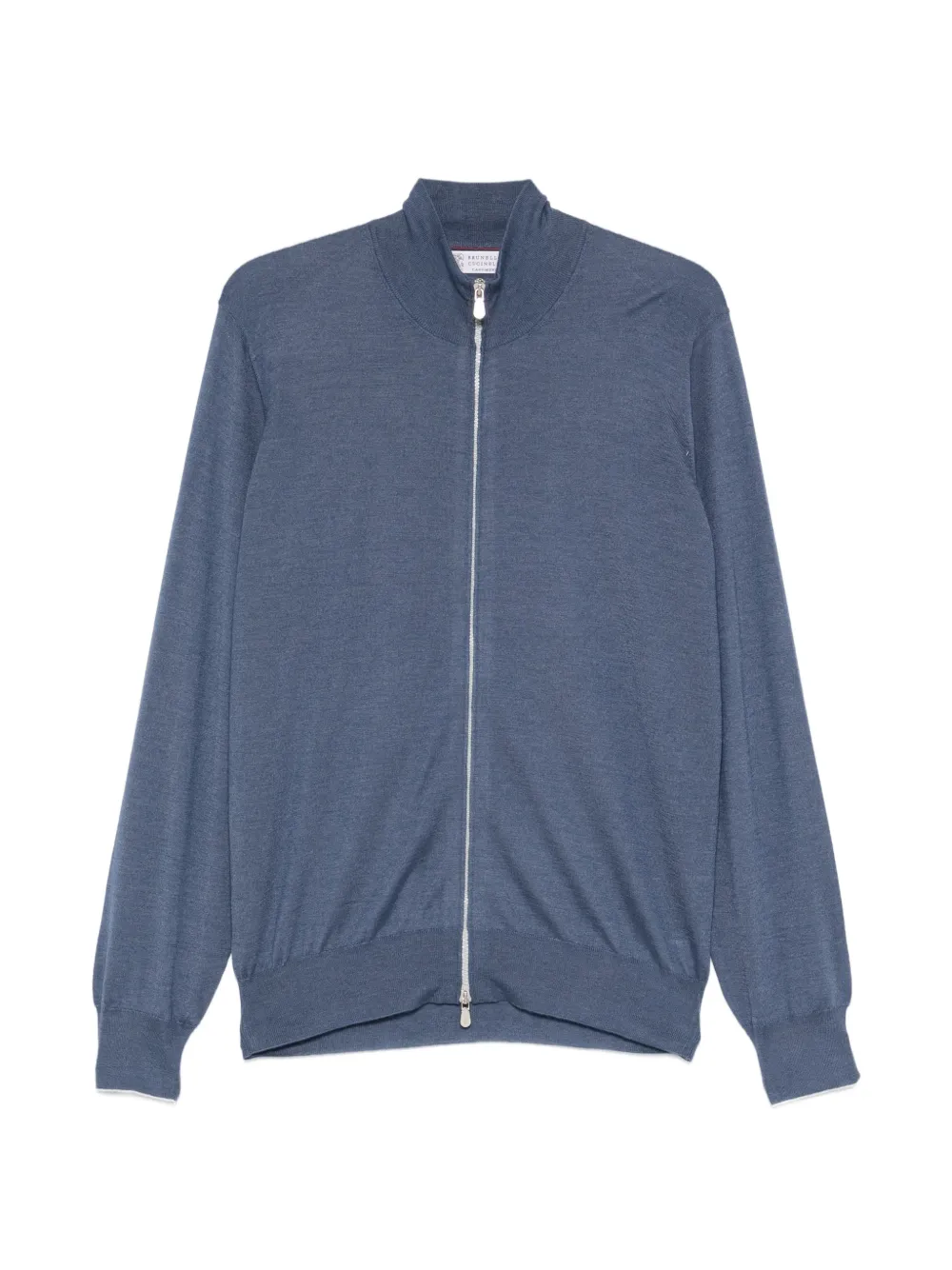 Brunello Cucinelli long-sleeve zip-fastening cardigan - Blu