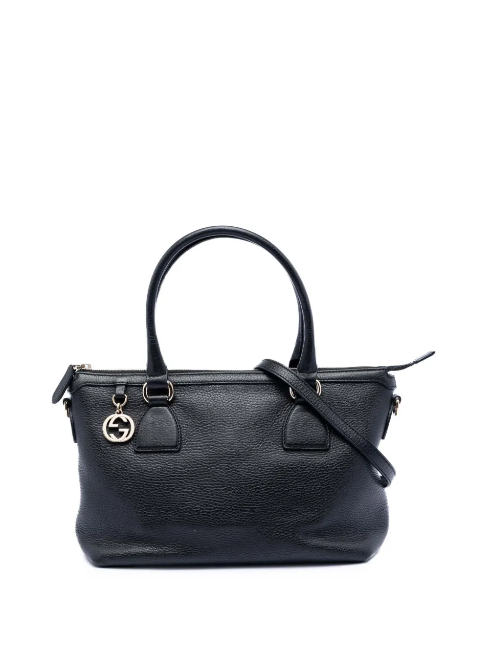 Gucci Pre-Owned 2016-2025 Dollar Calfskin GG Charm satchel - Nero