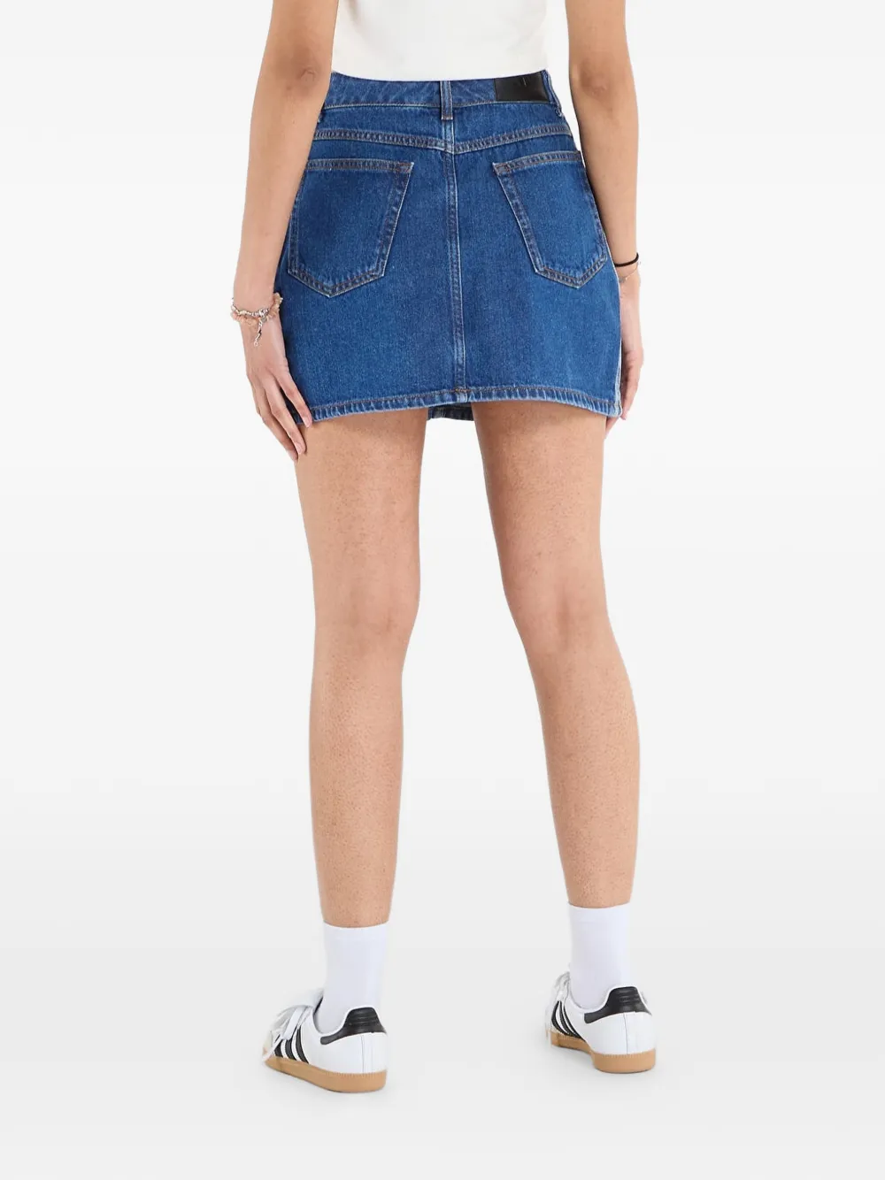 adidas Denim rok met drie strepen Blauw