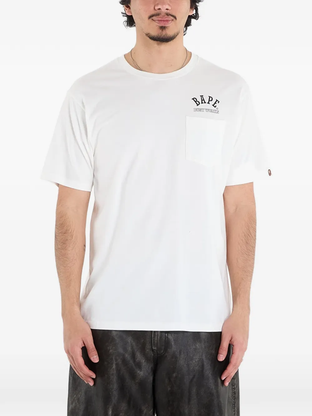 A BATHING APE T-shirt met zak en korte mouwen Wit