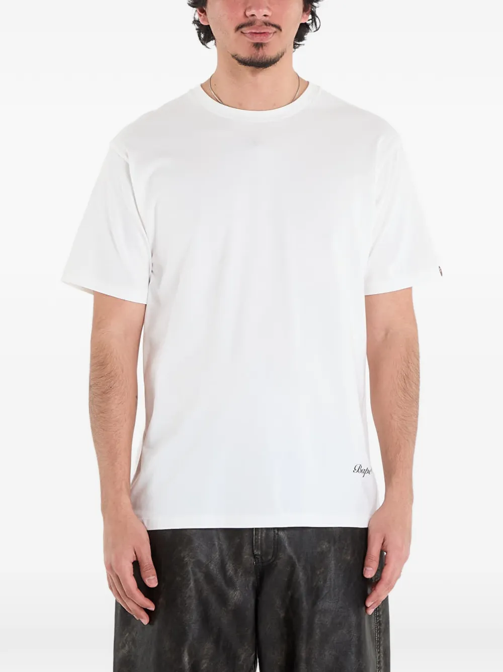 A BATHING APE T-shirt met zak en korte mouwen Wit