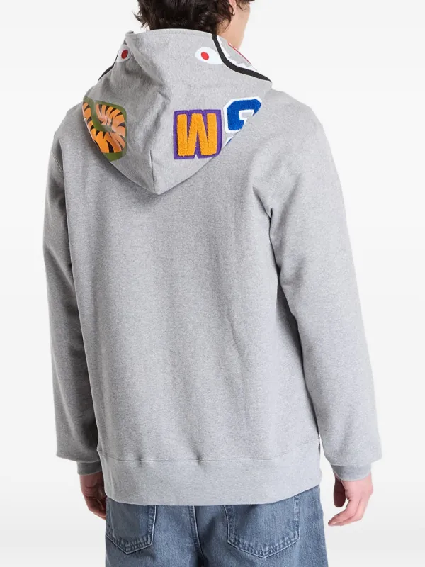 A BATHING APE® シャーク ジップパーカー | グレー | FARFETCH JP