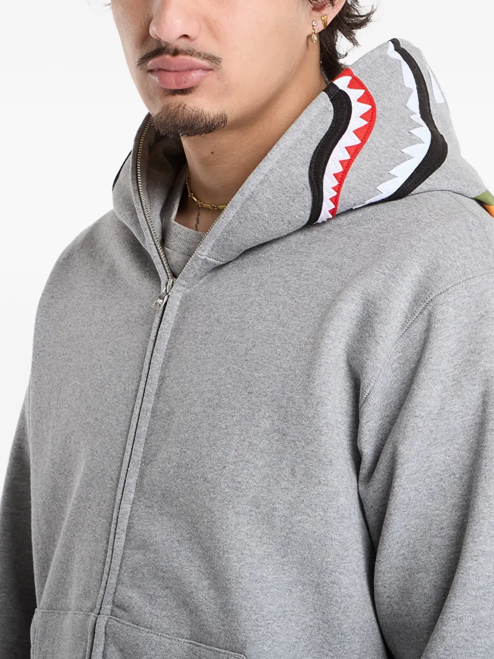 A BATHING APE® シャーク ジップパーカー | グレー | FARFETCH JP