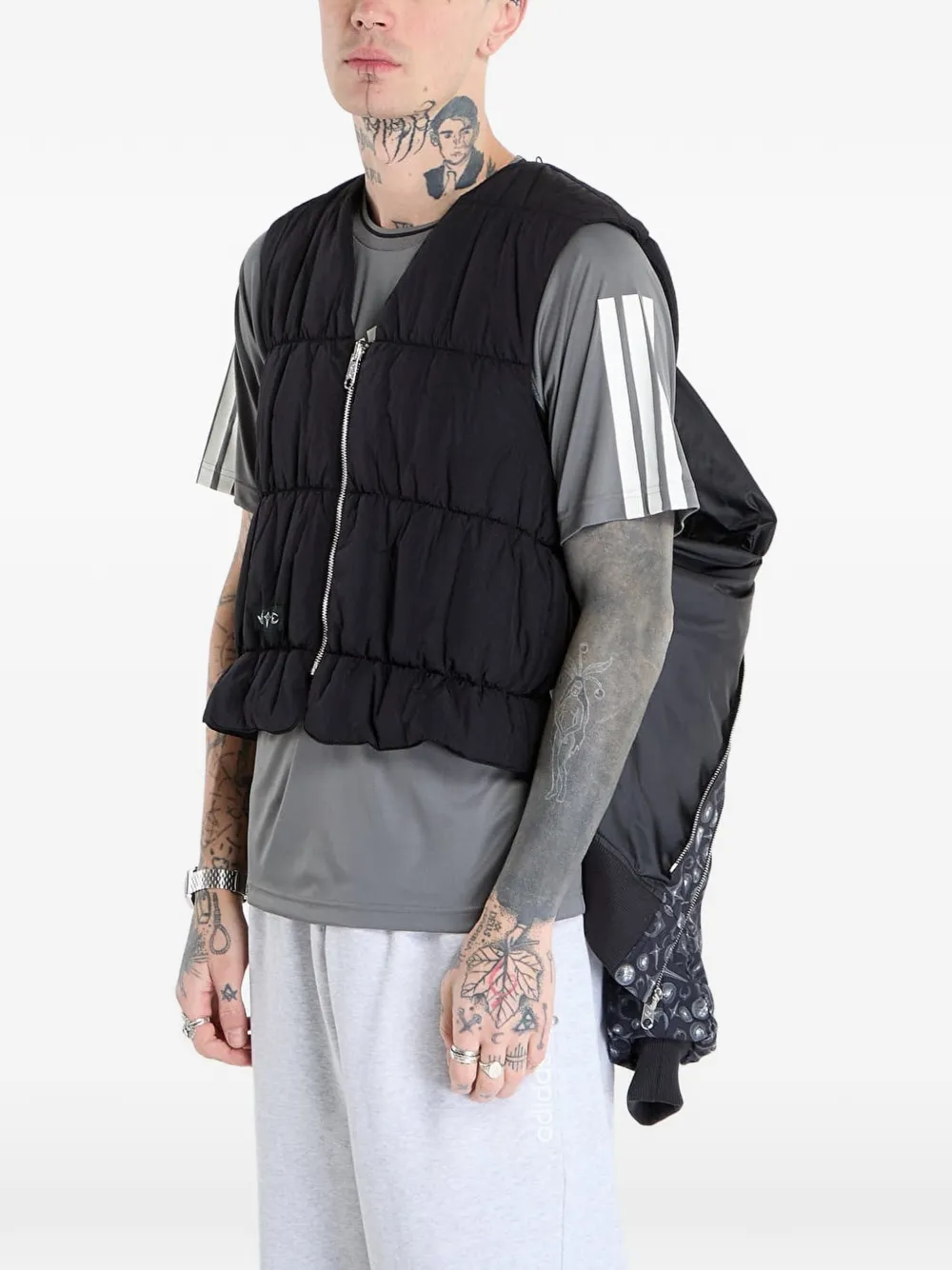 adidas Thug Club Superstar gestreept jack met print Zwart