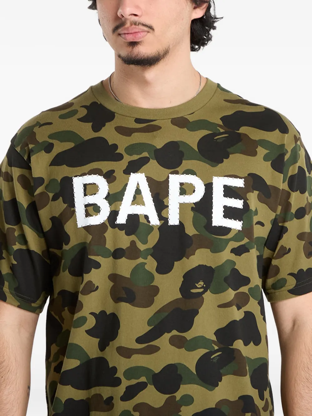 A BATHING APE Camo T-shirt met stras Groen