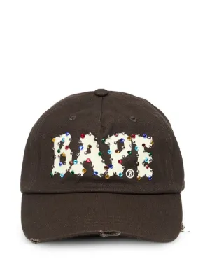 Aries skull-print Studded Denim Cap | Blue | FARFETCH