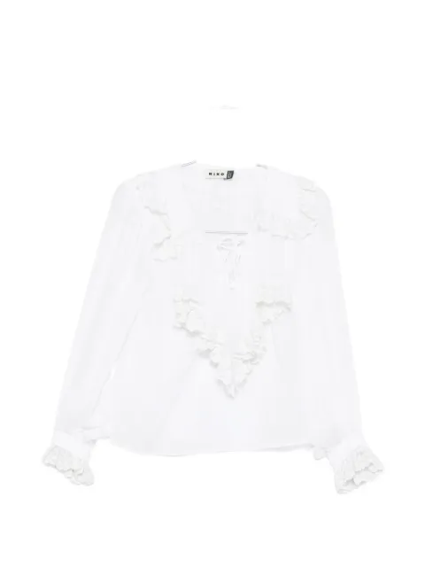 Rixo Milia ruffled lace-trim blouse