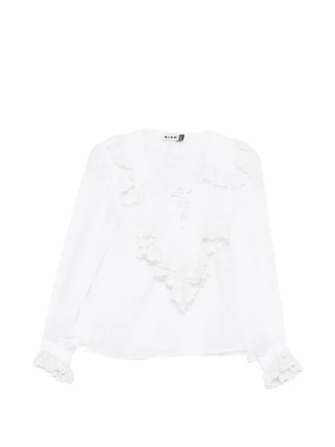 Rixo Milia ruffled lace-trim blouse