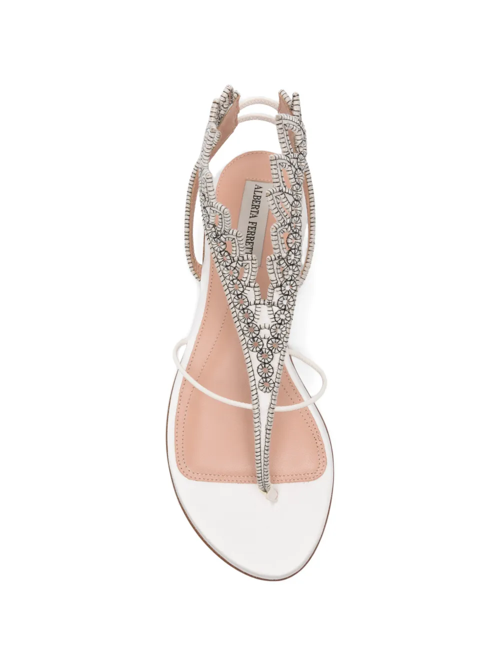 Alberta Ferretti bead-embellished thong sandals Wit
