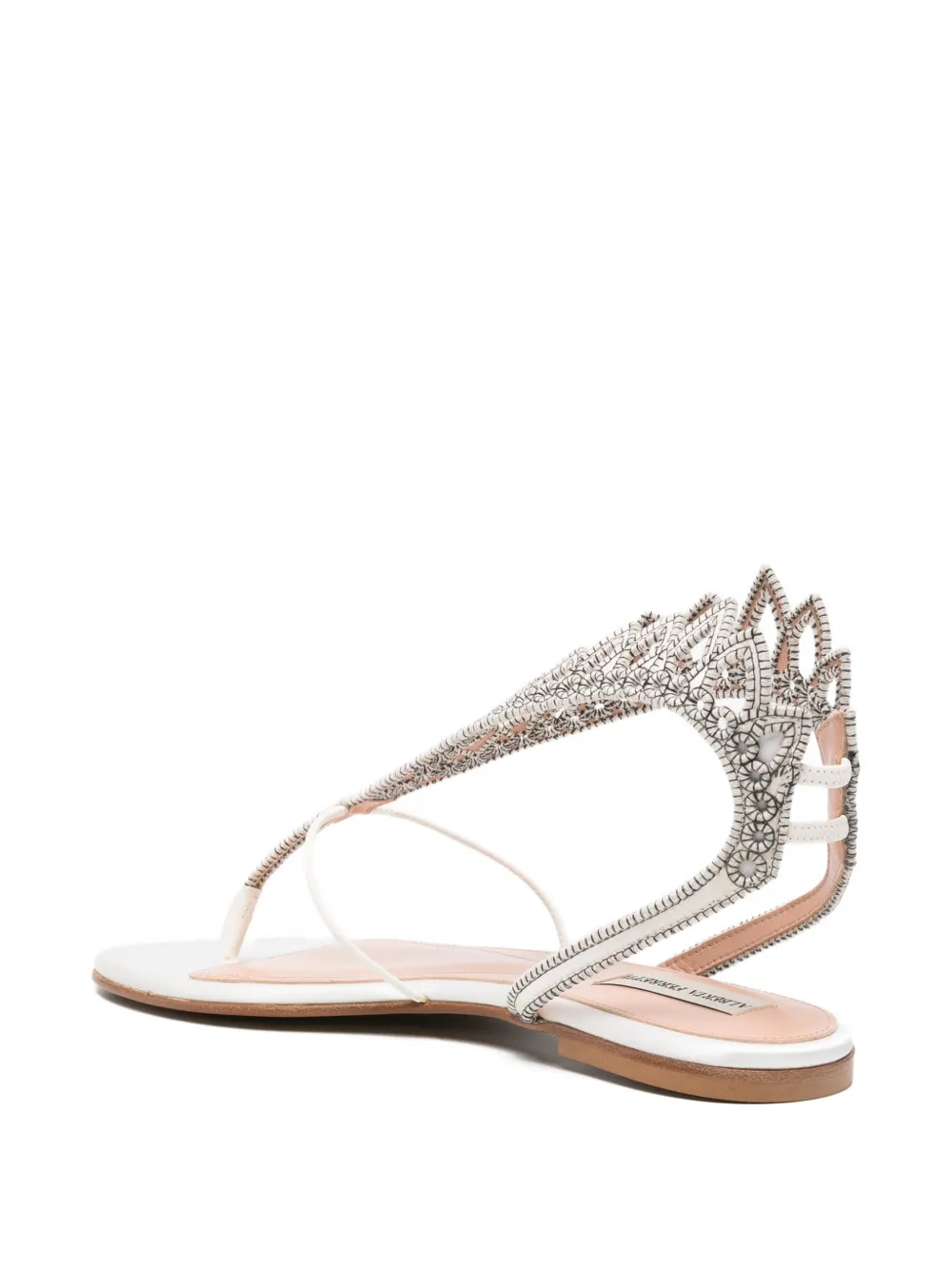 Alberta Ferretti bead-embellished thong sandals Wit