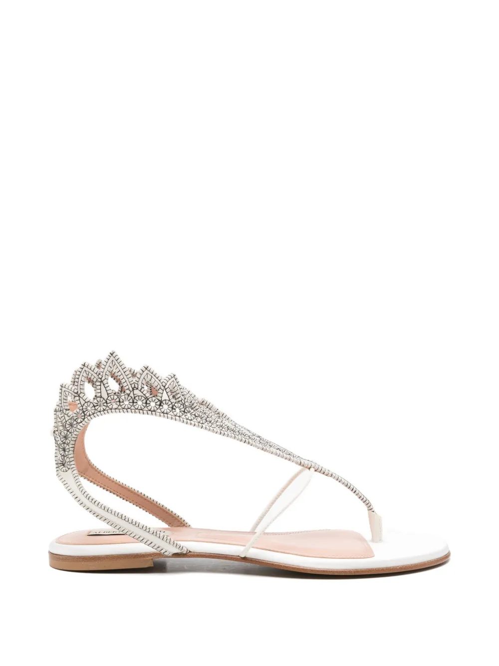 Alberta Ferretti bead-embellished thong sandals - Bianco