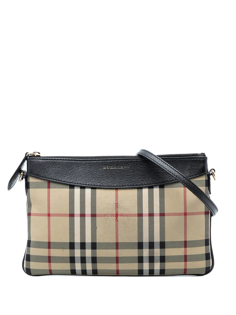 Burberry Pre-Owned 2000-2017 Haymarket Check Canvas Peyton crossbody bag - Nero