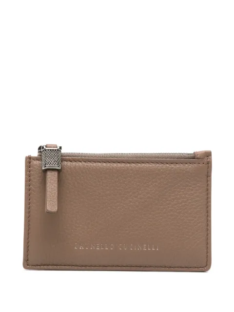 Brunello Cucinelli Monili-embellished leather card holder