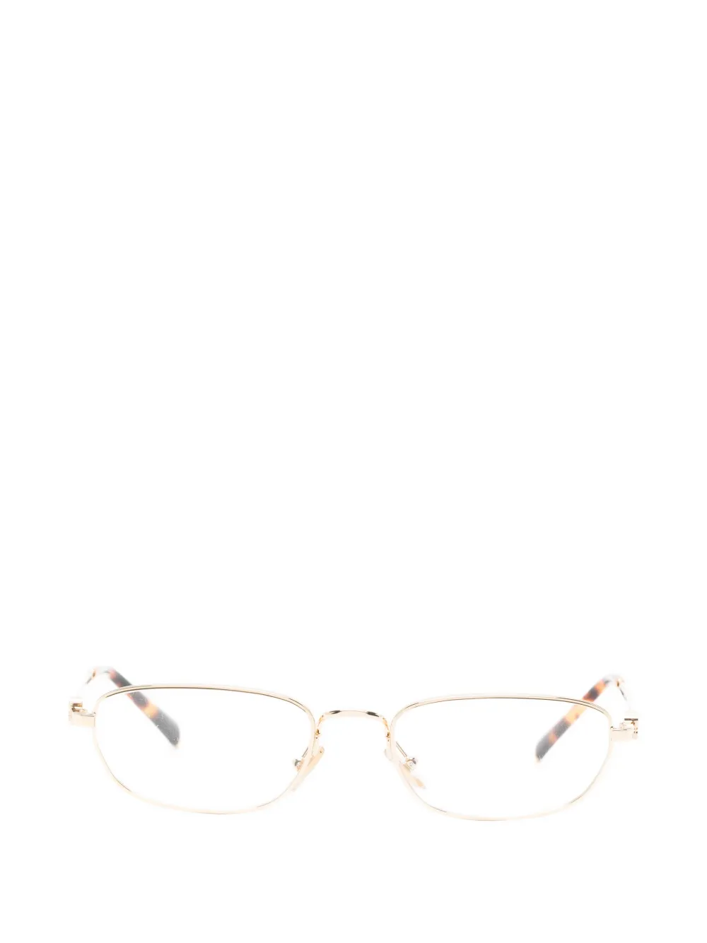 Miu Miu Eyewear logo-plaque rectangle-frame glasses - Oro