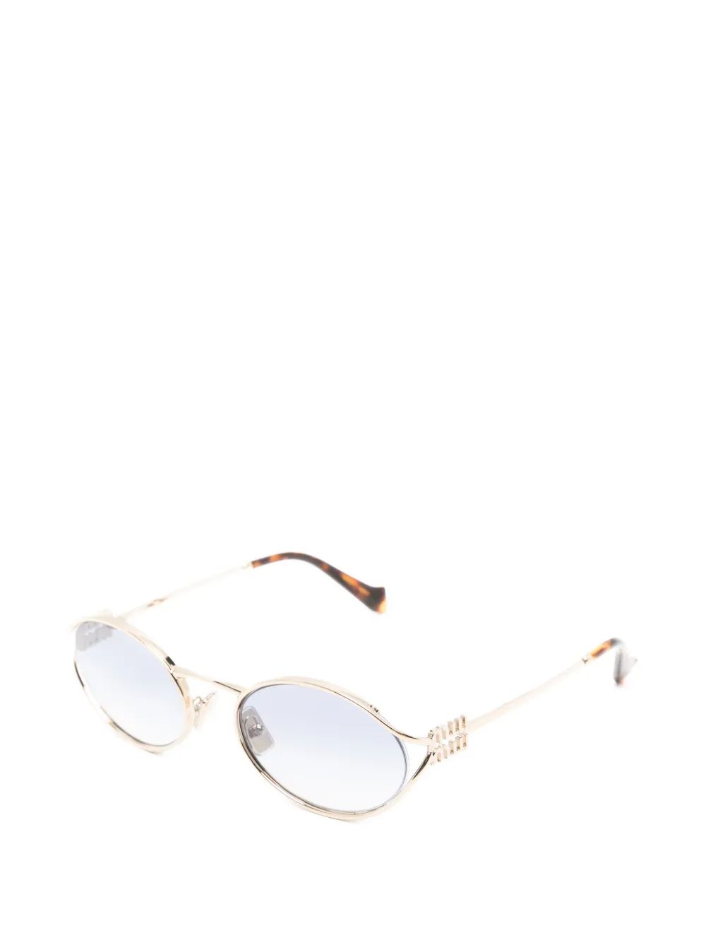 Miu Eyewear Zonnebril met ovalen montuur Goud