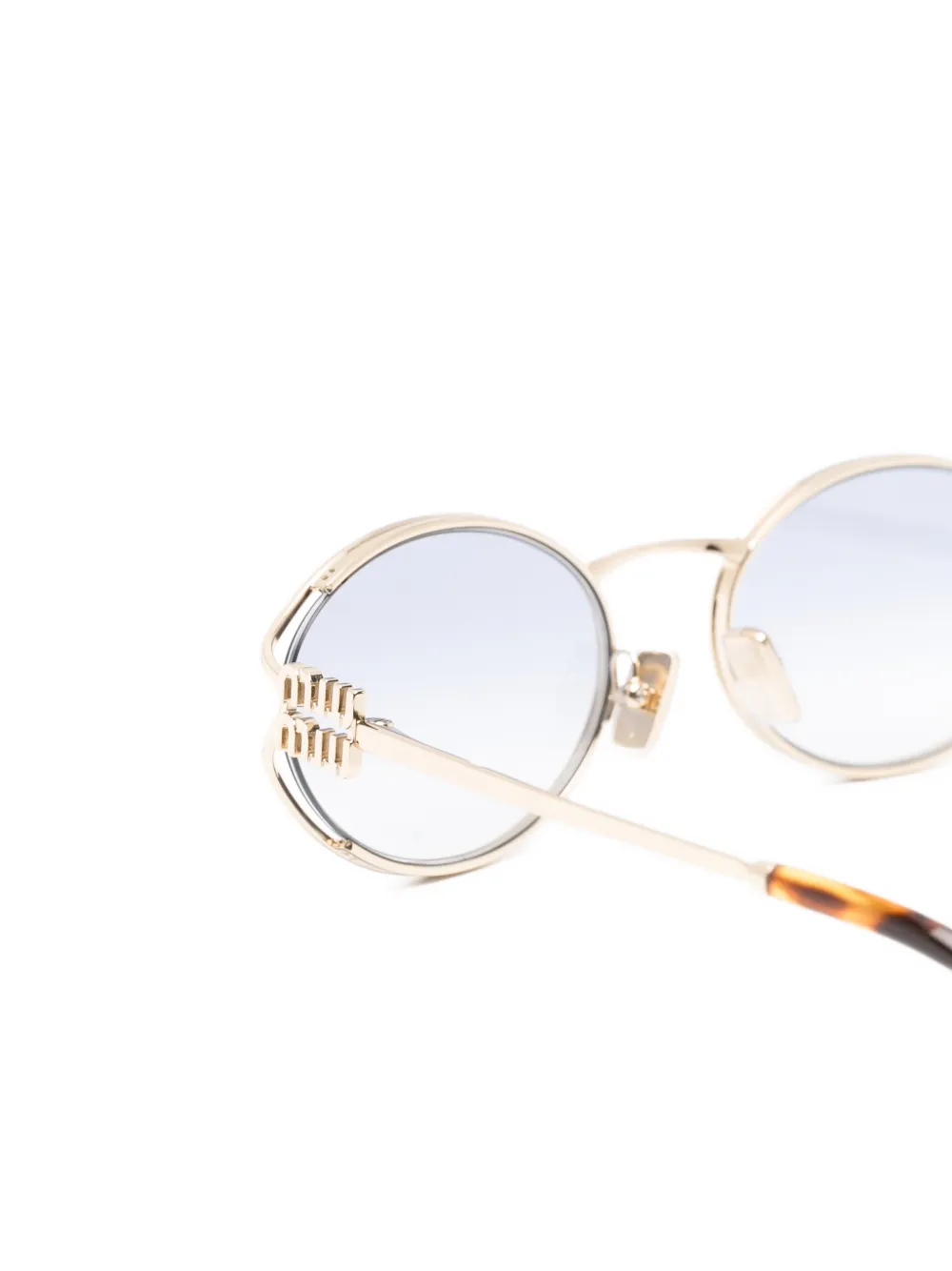 Miu Eyewear Zonnebril met ovalen montuur Goud