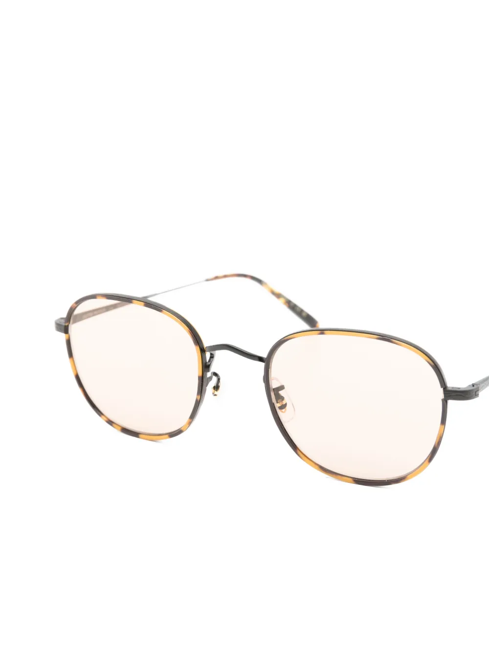Oliver Peoples Mehr zonnebril met rond montuur Bruin