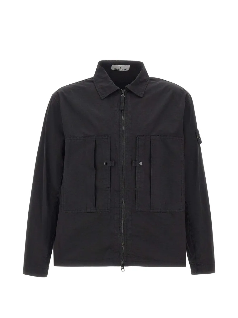 Stone Island chest-pockets zip jacket - Schwarz