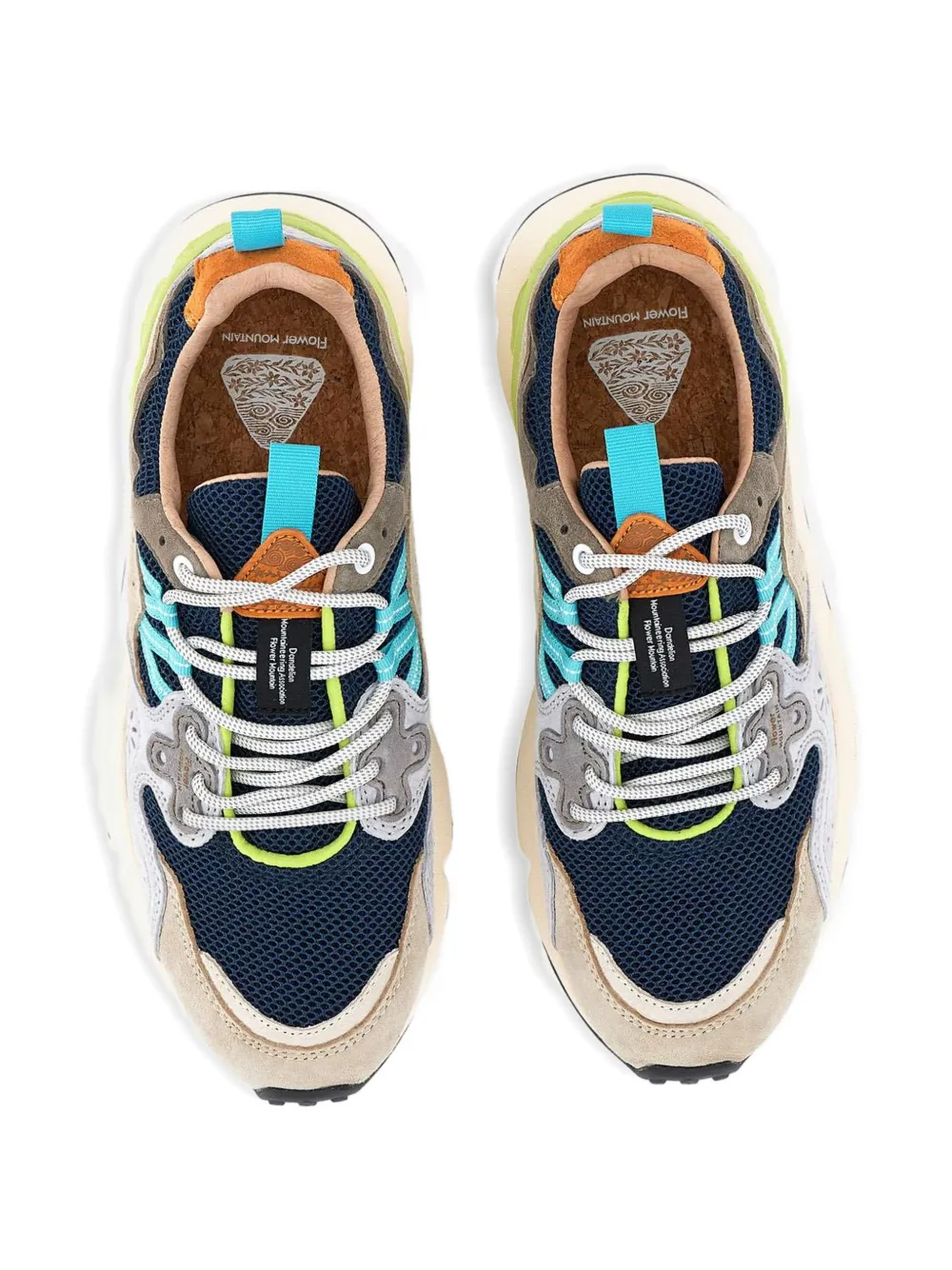 FLOWER MOUNTAIN Yamano3 suede-inserts sneakers Blauw