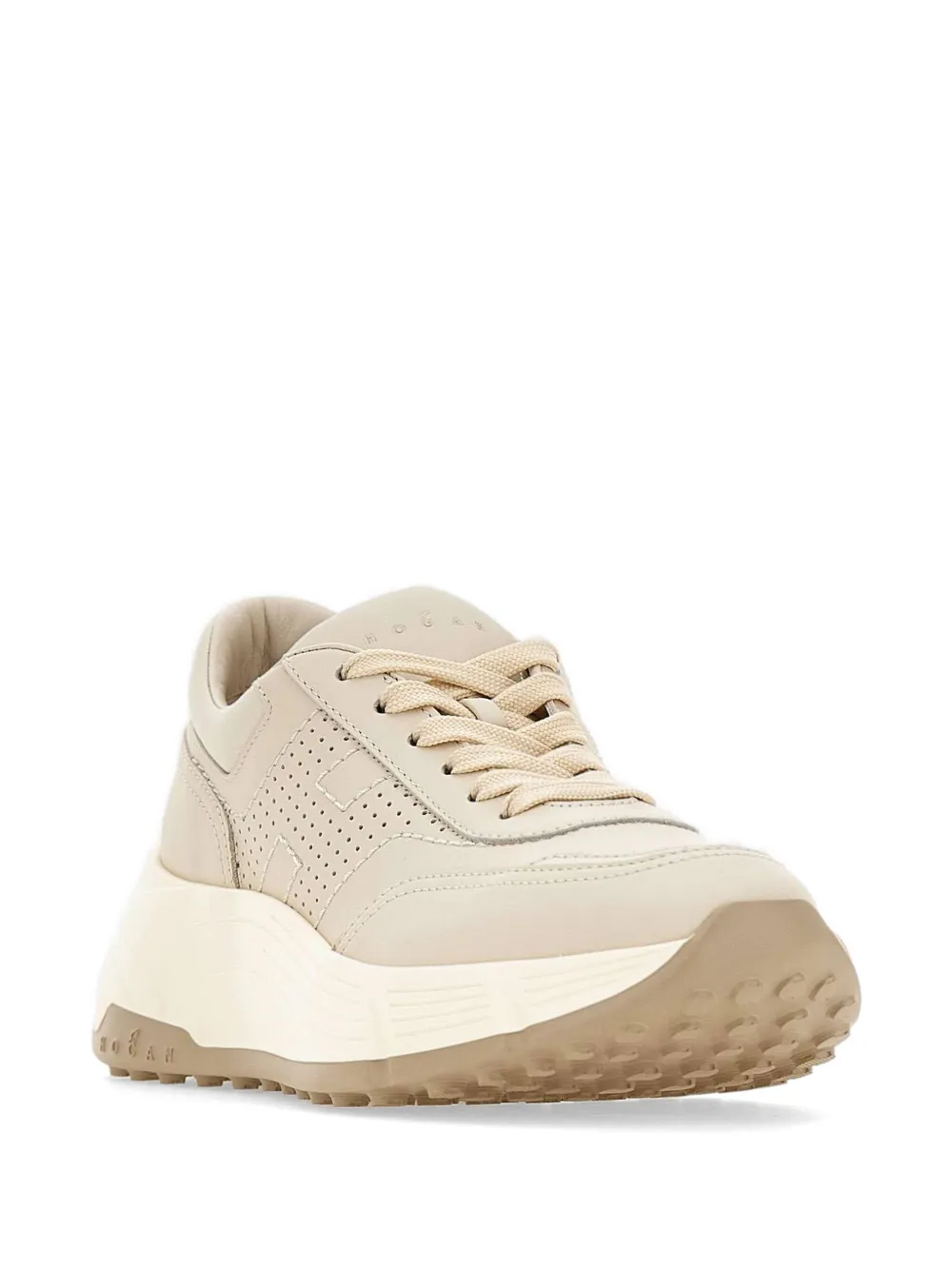 Hogan H669 perforated platform sneakers Beige