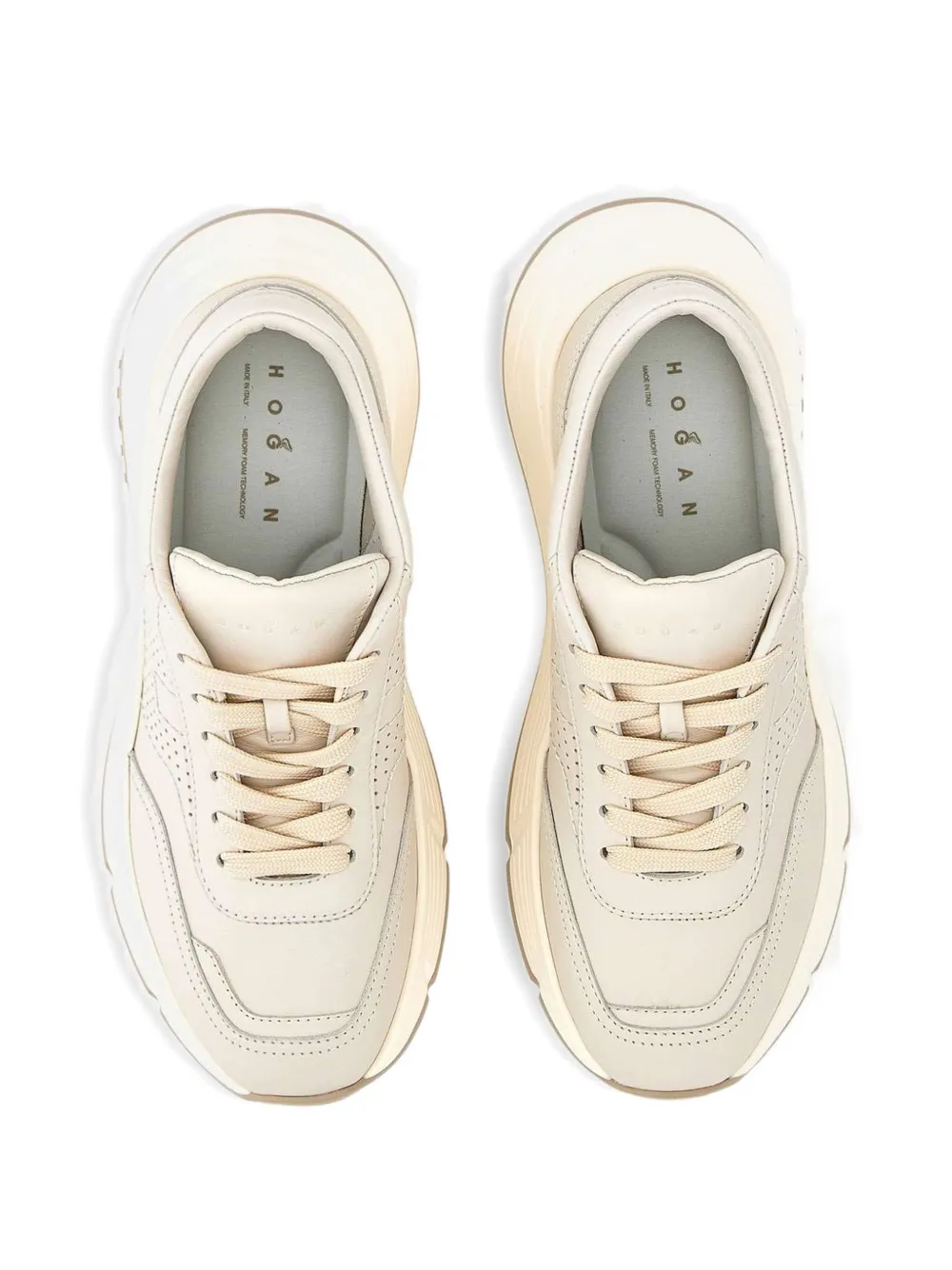 Hogan H669 perforated platform sneakers Beige