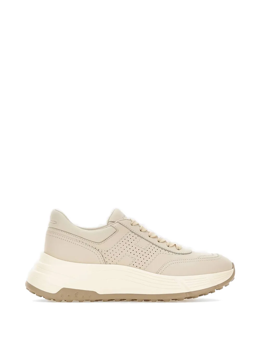 Hogan H669 perforated platform sneakers Beige
