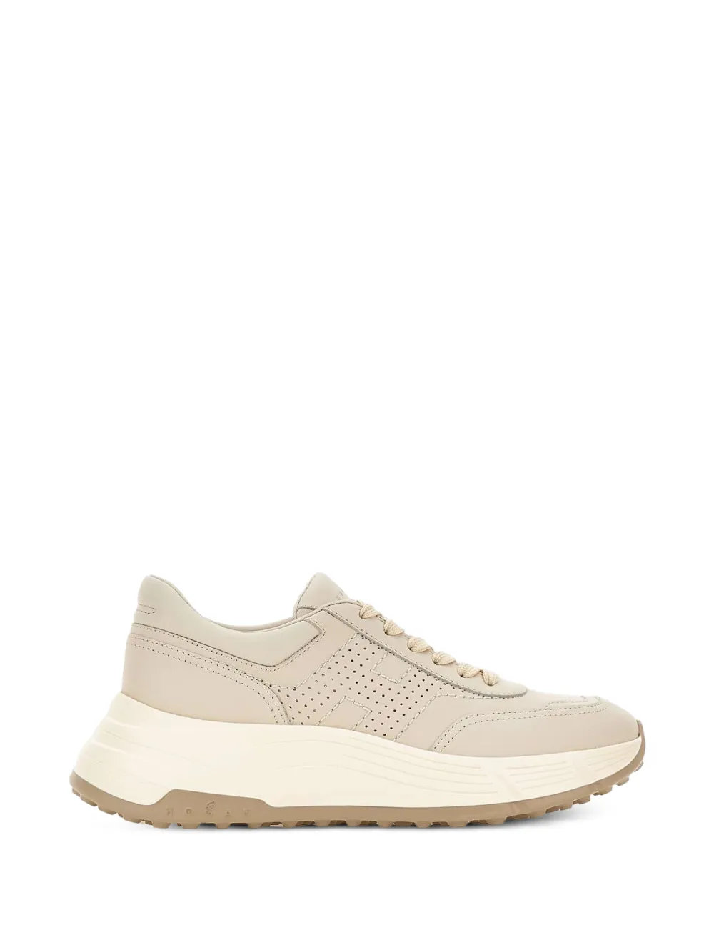 Hogan H669 sneakers met plateauzool en geperforeerd detail Beige