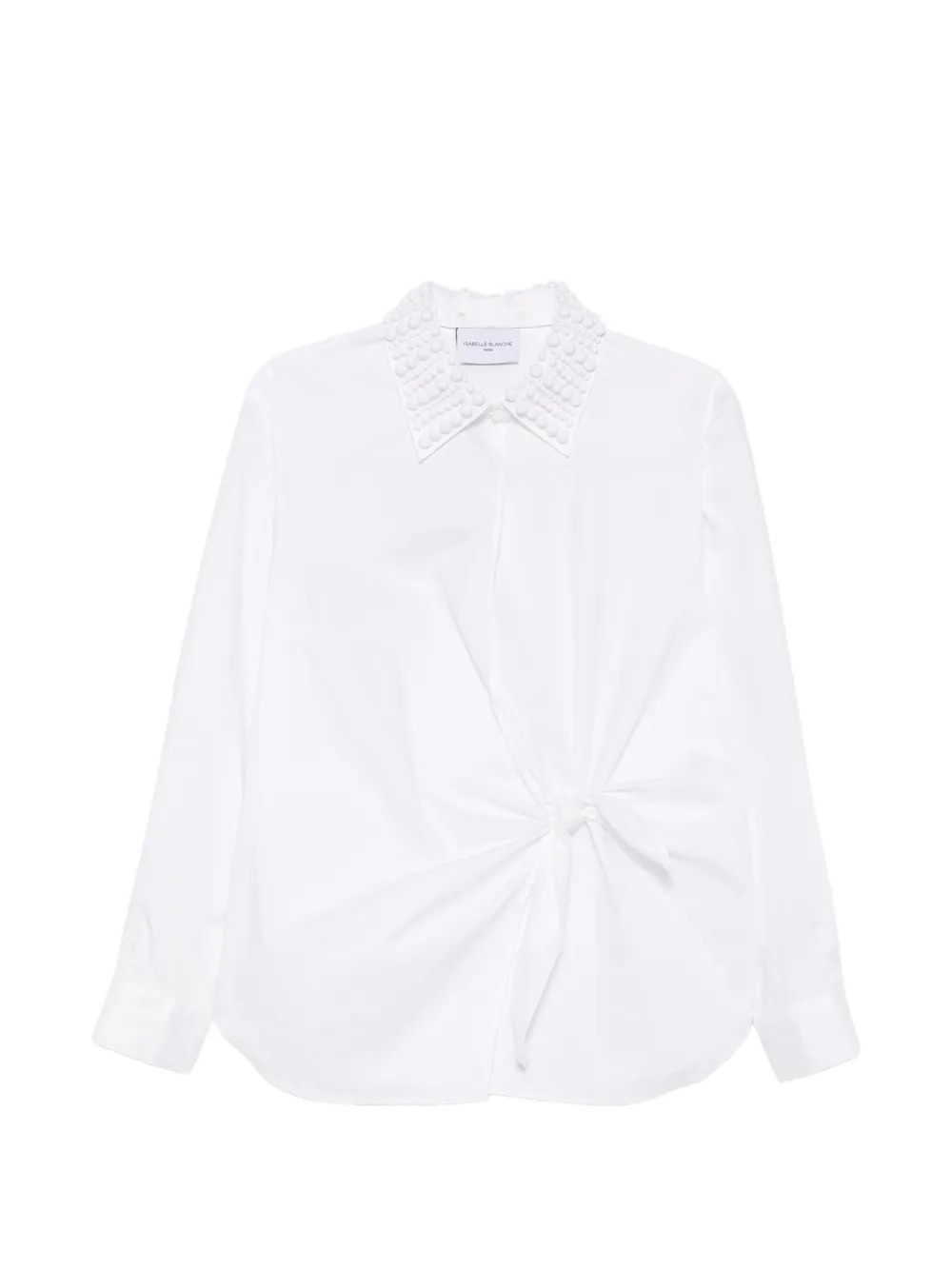 Isabelle Blanche bead-embellished knot-detail shirt - Toni neutri