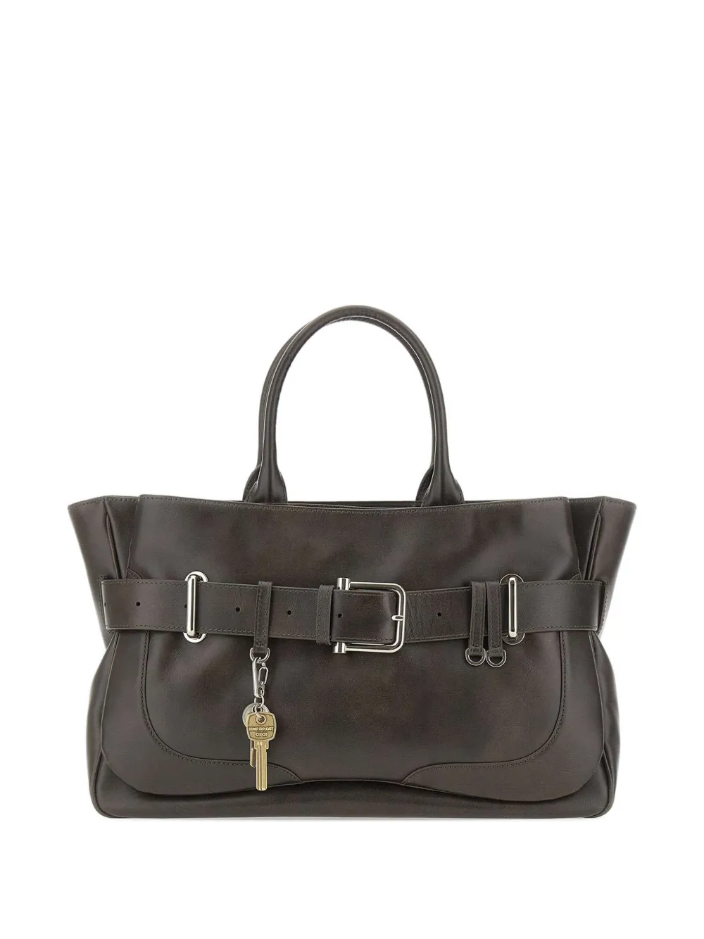 Osoi Brocle buckle charm leather tote bag - Marrone