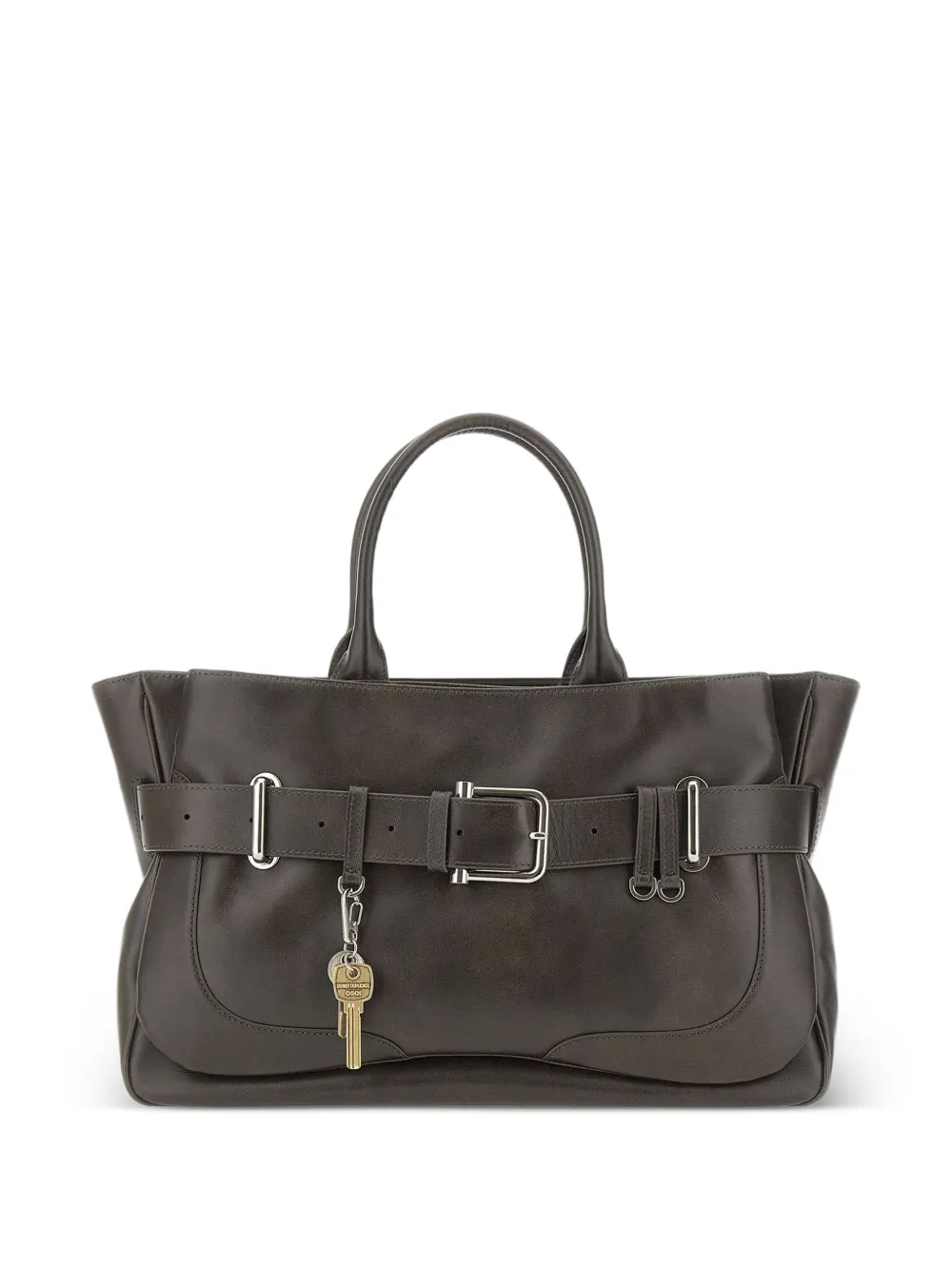 Osoi Brocle buckle charm leather tote bag - Marrone